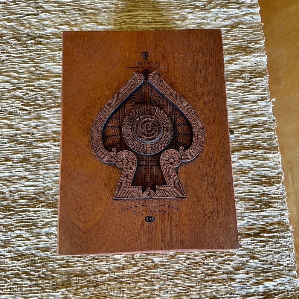 Six Card Set in Wooden Carved Box NWOT